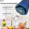 Premium Electric Meat Grinder Food Processor and 4 Titanium Blades; 12 Cup 2.2Qt Stainless Steel Large Bowl for Vegetables Fruit Salad Onion Garlic Me
