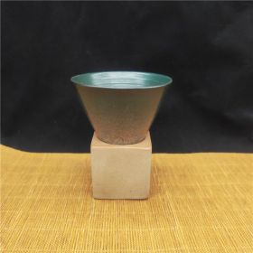 Ceramic Coffee Cup Water Cup Stoneware Ceramic Cup Funnel Shape Vintage Mug (Option: Retro Green 150ml-150ml)