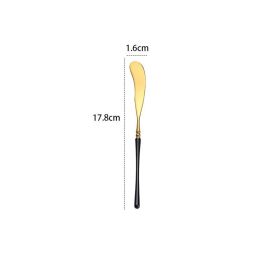 Stainless Steel 304 Knife, Fork And Spoon Tableware Black Gold (Option: Butter Knife Black Gold)