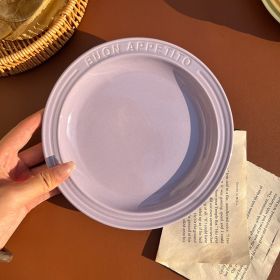 INS Wind Home Cream Ceramic Plate (Option: Starry Dew Purple-10inch)